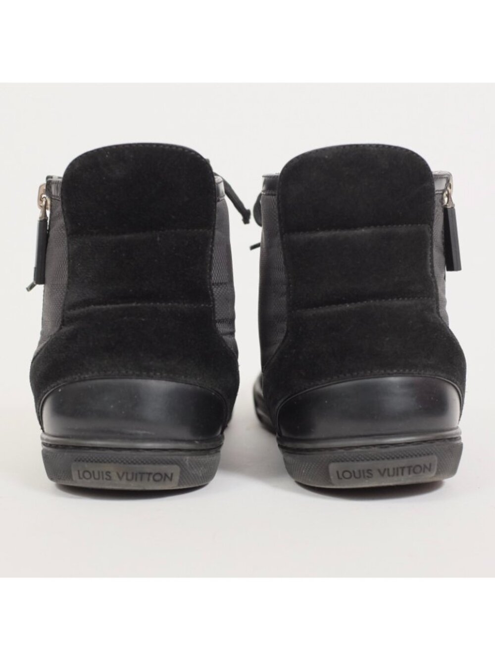 Louis Vuitton 8 US 9 black sneakers high top black Damier LOGO PRINT - Picture 9 of 14